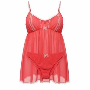 Vintage Victoria's Secret babydoll chemise and panty set